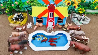 DIY how to make mini Cows, Horse, Bull Farm Diorama - House of Animals - Cattle Farm House