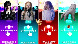 M3GAN (Megan) Vs Wednesday Vs Emma Myers (Enid Sinclair) Vs Thing (Addams) | Tiles Hop EDM Rush