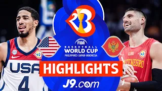 USA 🇺🇸 beat Montenegro 🇲🇪, Advance to 1/4 Finals | J9 Highlights | #FIBAWC 2023