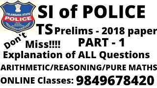 TS SI previous paper explanation/prelims 2018 explanation part-1