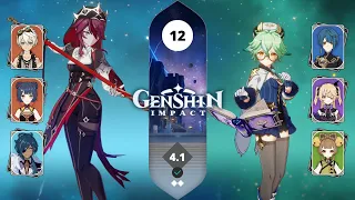 NO 5 STARS! Rosaria Reverse Melt & Sucrose Taser | Genshin Impact 4.1 Spiral Abyss Floor 12