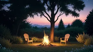 Cozy Night: Forest Bonfire Relaxation Sounds | 10 Hours