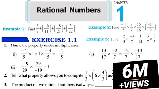 Chapter 1 Rational Numbers || Exercise 1.1 || Class 8 Maths || RBSE CBSE NCERT