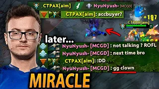 MIRACLE starts TRASHTALKING to this Player after this HAPPENED in dota 2