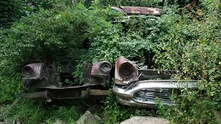 Old Abandoned Cars Buried in the Riverbed