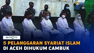 5 Pelanggar Syariat Islam di Aceh Dihukum Cambuk