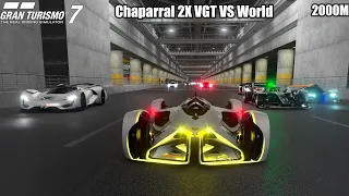 Chaparral 2X VGT Vs Fastest Vision GT Cars || 2000M Drag Race  - Gran Turismo 7 || PS5 4K