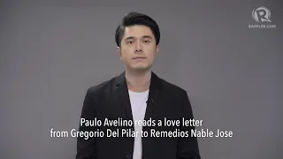 Paulo Avelino reads a love letter from Gregorio Del Pilar to Remedios Nable Jose