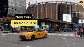 4K 🇺🇸 NYC Virtual Walking Tour, 34th Street 8th Ave to 7th Ave. Herald Square, Penn Station, Macy's.