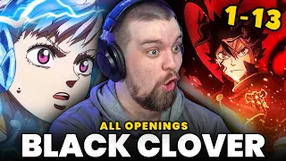Reacting to ALL BLACK CLOVER Openings [1-13] | WE GOTTA WATCH 😳