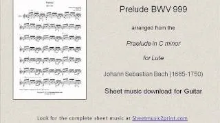 Bach : Prelude BWV 999 for Guitar