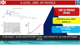 CAIE AS Physics (9702) Paper 21 Solution -May June 2021 Paper 21 -9702 MJ2021 21-Part 02