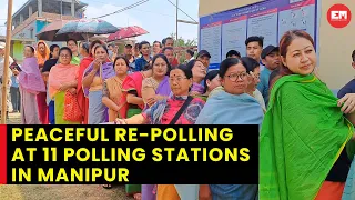 Re-polling at 11 polling stations in Manipur, 55.76% voter turnout registered till 1 pm