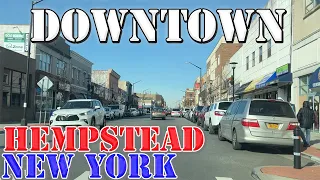 Hempstead - Long Island - New York - 4K Downtown Drive