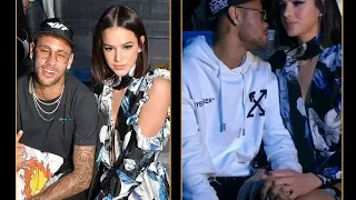 Neymar with girlfriend Bruna Marquezine at Off White show during PFW