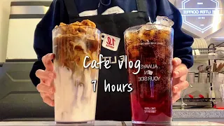 (Sub)‼️🎖️2024기념🎖️‼️2023 영상 모음집 / 배속 시청 추천👍🏻👍🏻/ cafe vlog / 카페 브이로그 / 7시간 모음 / asmr / nobgm