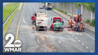 Trash truck crashes into tractor-trailer causing I-83 shutdown