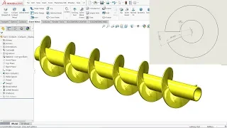 Calculate Helical Screw Conveyor in flat form using Solidworks Sheet metal