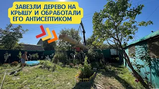 Дом из Пенополистирола, получили дерево на крышу #пеноплэкс #пенополистирол #участок