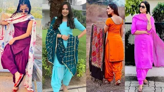 Top 60+ colour combination plain punjabi suits design| Simple punjabi suits ideas