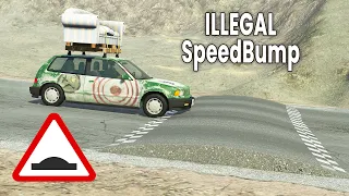 BeamNG Drive - Cars vs Realistic Speed Bumps #2 (Science)