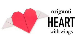 Origami Heart With Wings Tutorial - DIY - Paper Kawaii