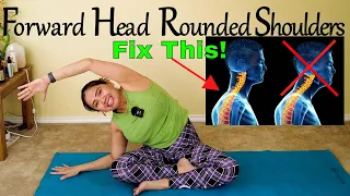 Neck Upper Back Thoracic Spine Yoga Release Forward Head and Rounded Shoulders Posture