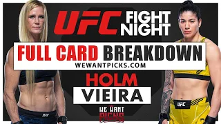 UFC Vegas 55: Holm vs. Vieira FULL CARD Predictions | Bets | DraftKings | DFS