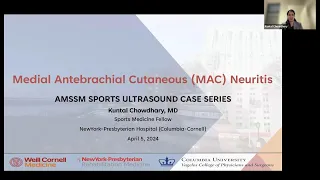 MAC Neuritis of the Upper Arm with Dr. Kuntal Chowdhary | AMSSM Sports Ultrasound Case Presentation
