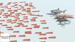 Sea of 200 Blade Worms vs ALL TEAMs Animal Revolt Battle Simulator