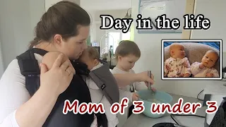 DAY IN THE LIFE OF A STAY AT HOME MOM OF 3 UNDER 3 | REAL LIFE WITH NEWBORN TWINS AND A TODDLER