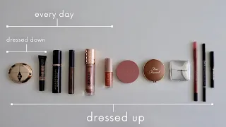 MINIMALIST MAKEUP FORMULA 💄 3 MAKEUP LOOKS (casual + everyday + fancy) USING 12 PRODUCTS