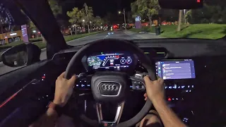 2022 Audi RS3 POV Night Drive (3D Audio)(ASMR)