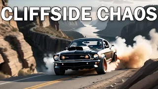 Cliffside Chaos: Hoonigan Mustang Drift Madness!