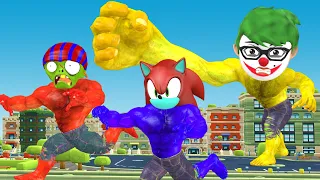 Joker Nick Transform Hero Nickhulk Vs Giant Sonichulk And Zombiehulk Saves Mommy - Scary Teacher 3D