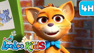 Mister Cat & Fun Animal Rhymes | 4-Hour Delightful LooLoo Kids Playlist for Children