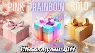 Choose your gift 🎁🤩💝🤮|| 3 gift box challenge || Pink, Rainbow & Gold #chooseyourgift #chooseyourgift