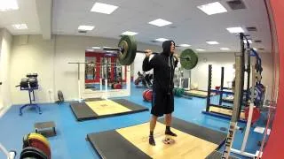 Front Squats (5s) 84kg x 8  + Gym Fail