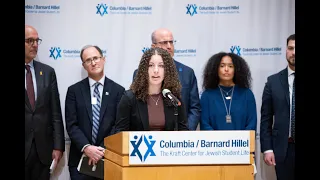 Jewish Students & Hillel Press Conference at Columbia University w/subtitles - April 26, 2024