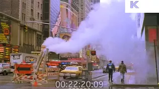 1990s Times Square, New York, Steam Rising, 35mm
