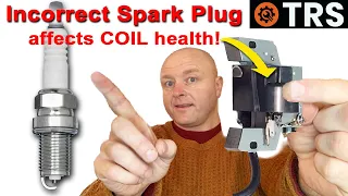Wrong Spark plug Effects Coil Like this (LAWN MOWER Ignition Coil)