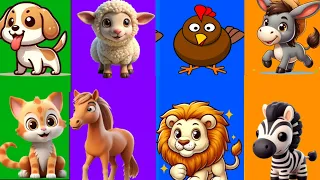 these are the animal sounds - nursery rhymes - 🐶 woof - 😺 meow - 🐮 moo - this week special