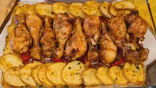 POLLO CON PAPAS AL HORNO | FACIL Y MUY RICO