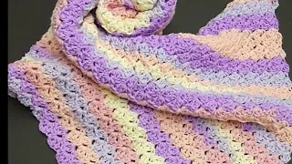 Crochet Quick EASY Stitch for Blankets NO BORDER needed. THIS Builds it's own borders.