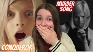 reacting to the music videos of conqueror and murder song by aurora