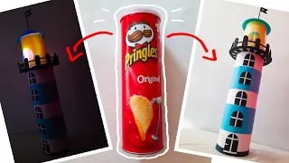 DIY Lighthouse | How to make LIGHTHOUSE using PRINGLES CAN