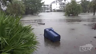 09-30-2022 Pawleys Island, SC - Hurricane Ian - Complete Surge Inundation of Island - Pier Collapse