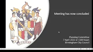 Planning Committee - Thursday 7 April 2022 at 1100 hours