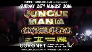 Time Is Now Arena - Jungle Mania Carnival Special @ The Coronet - Sun 28 Aug 2016 (Advert)