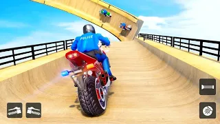 Modern Police Bike Mega Ramp Stunt Game #Android GamePlay #Motor Cycle Race Game #Bike Games To Play